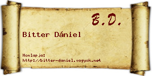 Bitter Dániel névjegykártya